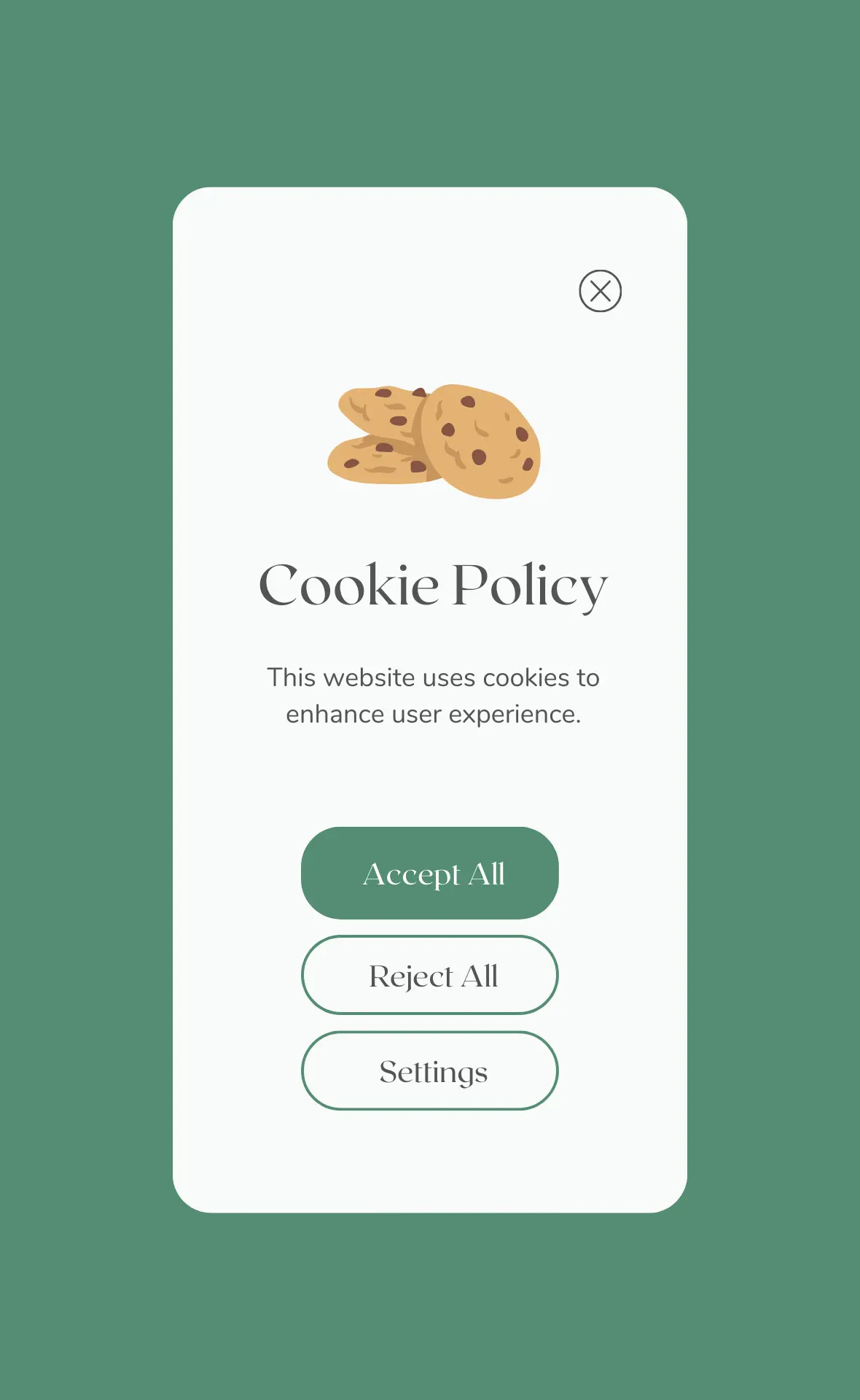 Example of a cookie consent banner on a website