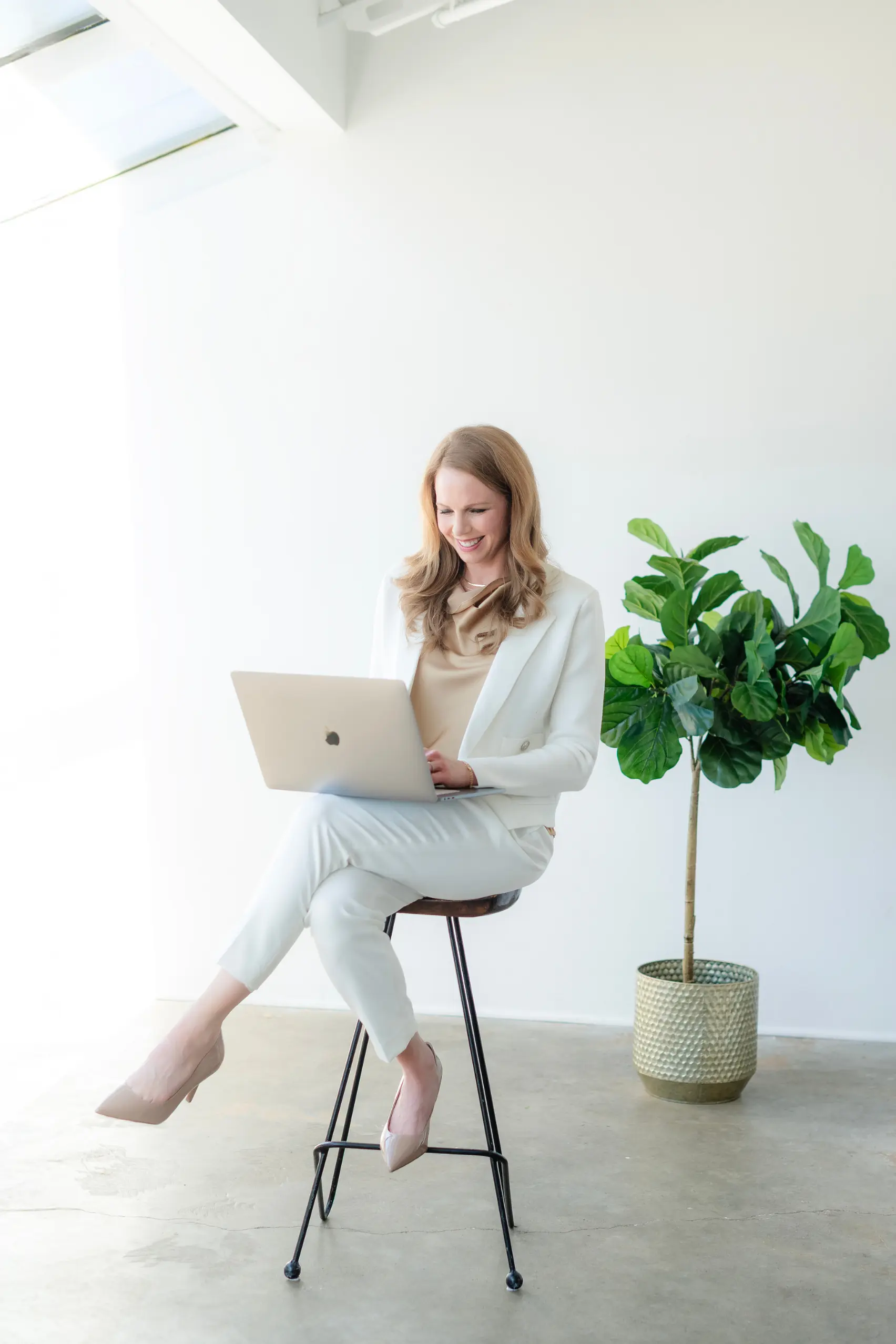 Heather Siegel working on web design and marketing